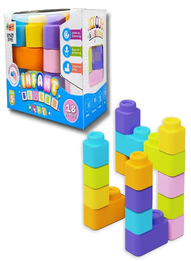 Zephyr Learning Steps - Infant Blocks-2, Montessori Toys for Babies, Early Development, Soft Building Blocks, Block Sets, Colors and Counting, Premium Blocks, Stack Toy, Toddler Block Toys, 18 Pieces - Image 2